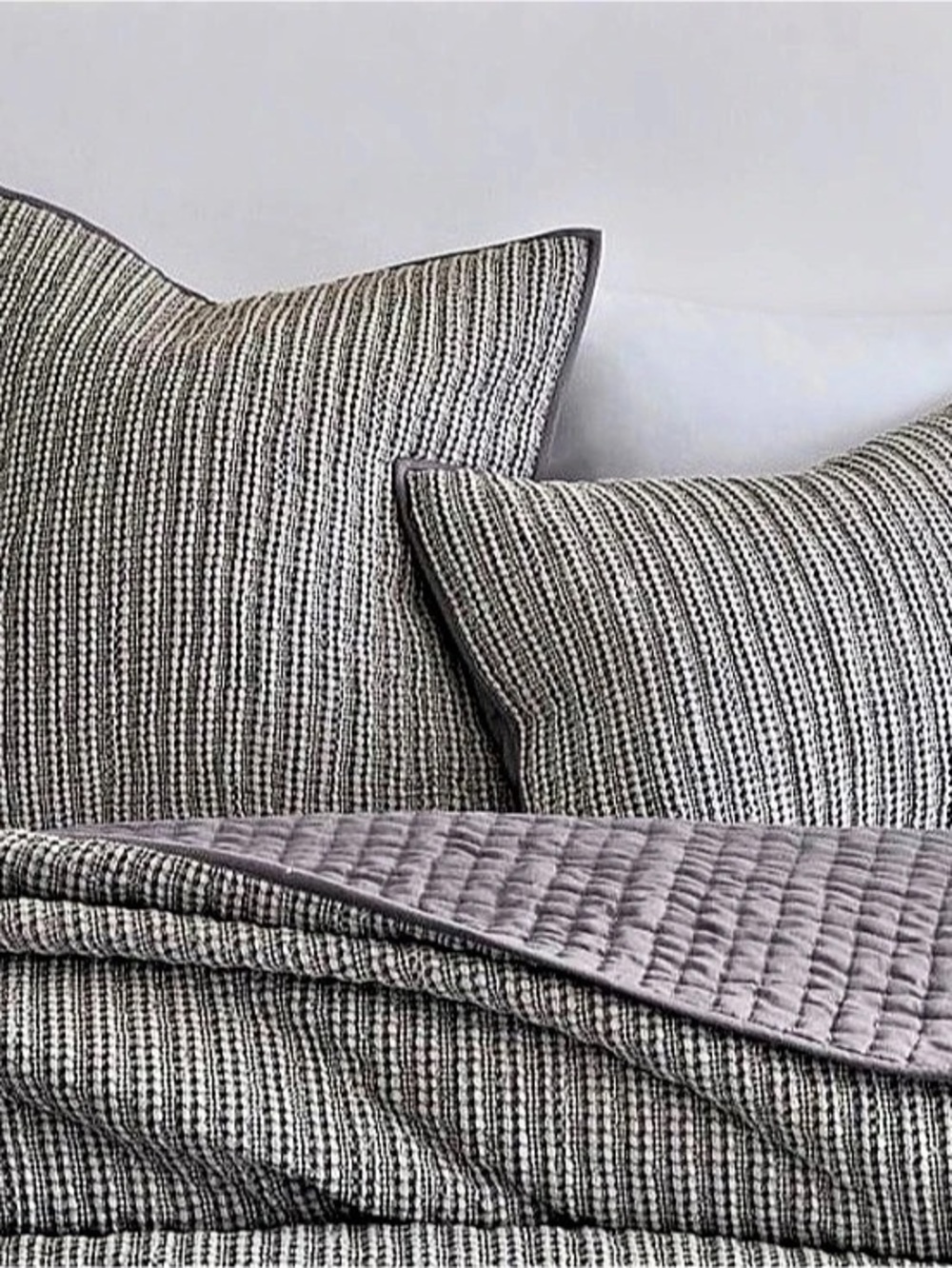 (3) NWOT Pottery Barn Honeycomb Quilted Sham Gray Euro Set of 3